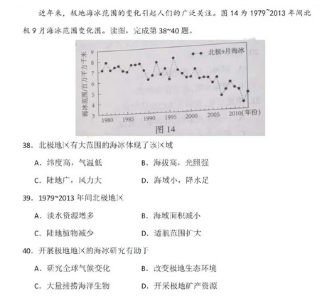 2020年北京中考地理真题（已公布）