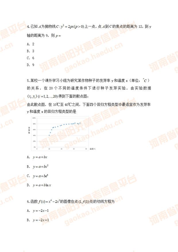 2020年广东数学（理科）试题（图片版）2